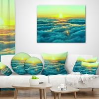 Dizajn prelijepi zalazak sunca nad plavim oblacima - pejzažni tiskani jastuk za bacanje - 18x18