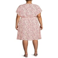 Siva Ženska haljina s omotom s cvjetnim printom Plus-size Iz e-maila