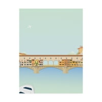 Zaštitni znak likovna umjetnost 'Putovanje Europe Ponte Vecchio' Platno umjetnost Gurli Soerensen