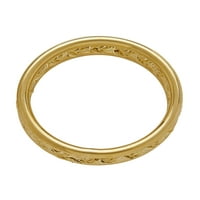 Sjajni fini nakit 10kt žuti zlatni konop središnji prsten