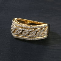 Imperijalno 10k žuto zlato 1 2CT TW DIAMAND CUBAN LINK muški prsten