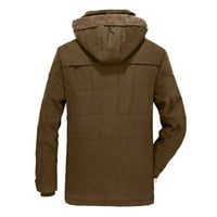 Muška jesen / zima modna ležerna jakna sa patentnim zatvaračem sa stereo džepom na zakrpi Plus baršunasta jakna obložena pamukom