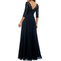 Ženska jednobojna haljina A kroja s okruglim vratom do gležnja, moderna ljetna haljina bez rukava u tamnoplavoj boji