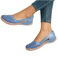 Ženske ravne cipele rasprodaja jednobojne ljetne modne Ležerne sandale cipele s rupama plava