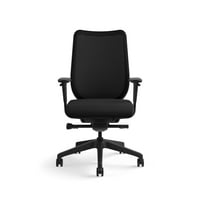 Stolna stolica-računalna stolica s pletenim mrežastim naslonom i podesivim naslonima za ruke, Crna