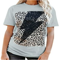 Ženska ljetna majica kratkih rukava s leopard printom bluza Ležerne široke tunike