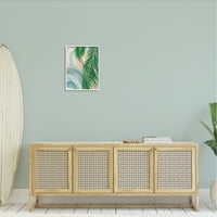 Stupell Industries Tropska palma ostavlja izbliza Swirl uzorka slikanje bijele uokvirene umjetničke print zidne umjetnosti, dizajn