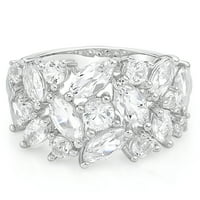 Sjajne fini nakit sterling srebro simulirani bijeli dijamantni prsten
