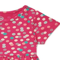 Wonder Nation Baby and Toddler Girl pletena haljina s džepovima, pakiranjem, mjesecima-5t