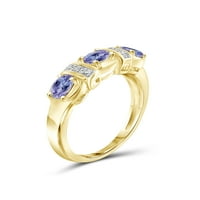 Jewelersclub Tanzanit prsten za rođenje nakita - 0. karat Tanzanite 14k zlatni nakit od srebrnog prstena s bijelim dijamantnim naglaskom