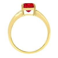 Zaručnički prsten od žutog zlata od 18 karata s imitacijom crvenog rubina izrezanog 2,0 karata, veličine 6,5
