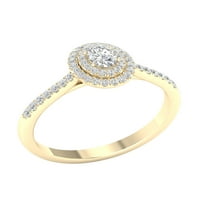 Imperial ct tdw ovalni dijamant dvostruki halo zaručnički prsten u 10k žutom zlatu