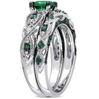 Miabella Women's 1- karat stvorio je smaragdni karat dijamant 10kt bijelo zlato 2-komad mladenke