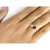 Jewelersclub rubin prsten nakit za rođenje - 1. karat rubin 14k zlatni nakit od srebrnog prstena s bijelim dijamantnim naglaskom