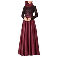 Ženske haljine za žene, Ženska Kaftan haljina, arapska jilbab abaia, Maksi haljina s čipkastim šavom, crvena