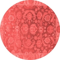 Moderni prostirke za sobe okruglog oblika s apstraktnim uzorkom crvene boje, promjera 5 inča