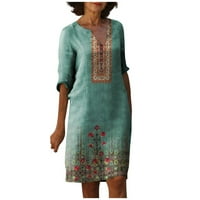 Ženska ljetna Vintage haljina s izrezom u obliku slova u i kratkim rukavima, duge haljine za žene, večernje haljine