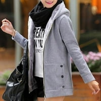 Kardigan za žene modna ženska majica dugih rukava jesenska jednobojna bluza kardigan s kapuljačom kaput s patentnim zatvaračem s