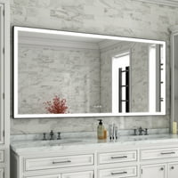 Kupaonsko ogledalo s LED osvjetljenjem, kupaonsko zidno toaletno ogledalo s osvjetljenjem u boji, Zatamnjivo Ogledalo za šminkanje