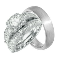Njegov i njezin vjenčani prsten Set jeftini vjenčani prstenovi za njega i nju