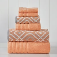 6-dijelni set ručnika za kupanje za odrasle obojene pređe od koralja