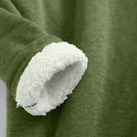 Termalno donje rublje za žene topli gornji dio podstavljen runom Plus veličine zimski pulover s dugim rukavima, vojska zelena