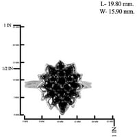 Jewelersclub 0. Sterling Silver 1. Carat Crni dijamantni prsten za žene