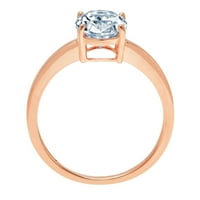 2. dijamant ovalnog reza s imitacijom plavog safira od ružičastog zlata 14k 10.5