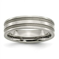 Zaručnički prsten od titana s valovitom površinom, brušen i poliran, veličine 8,5