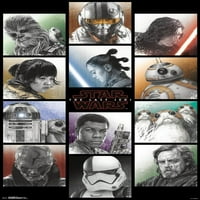 Ratovi zvijezda: Posljednji Jedi - Mrežni zidni poster, 24 36