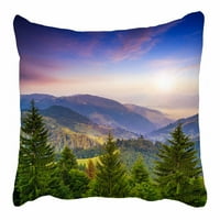 Planinski krajolik borovi dolina šuma Zalazak sunca dekor kreveta jastučnice veličina jastučnice s patentnim zatvaračem