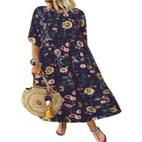 _ / Ženske retro boemske ljetne sundresses na plaži kaftan duga haljina za zabave plisirane maksi haljine za putovanja