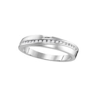 Zaručnički prsten od bijelog zlata od 14 karata s okruglim raspršenim dijamantima koji odgovaraju svadbenom kompletu