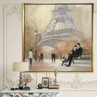 DesignArt 'Ljubav u Parizu VI' Romantična francuska zemlja uokvirena platna