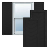 Ekena Millwork 15 W 76 H TRUE FIT PVC jednostruka ploča Chevron Moderni stil Fiksni nosač, crne
