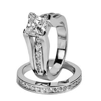 Prstenovi za žene, vjenčani prsten za Valentinovo, zaručnički prsten s bijelim kvadratnim cirkonom, upareni prsten, rođendanski pokloni