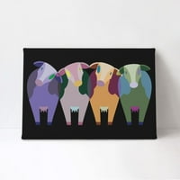Crtane životinje krave slikaju zidne umjetničke otiske na platnu, moderno umjetničko djelo slika bez okvira, 8 12