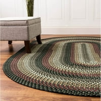 Pleteni tepih Santa Maria za unutarnju i vanjsku upotrebu, perivi reverzibilni vrtni tepih, šumsko zeleni, ovalni 3' 5'