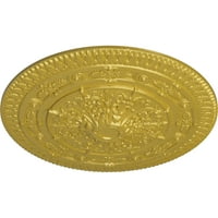 Stropni medaljon od hrpe 1 2in 3 8 in ručno oslikan zasićenim zlatom