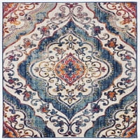 Shiraz otro bjelokosti teal tepih, višestruke veličine