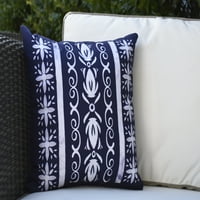 18 18 2 kubanske pločice, Vanjski jastuk s geometrijskim printom, Mornarsko plava