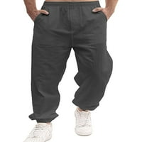 Donje rublje za muškarce, jednobojne hlače, elastične hlače u struku, Ležerne hlače za joga hlače u sivoj boji, donje rublje, donje