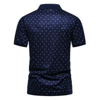 Muška ljetna elegantna ležerna polo majica s reverom s printom, Majica kratkih rukava, majica za golf, muška majica