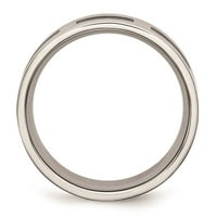 Ravni mat crni gumeni prsten od nehrđajućeg čelika Veličina: 8; za odrasle i tinejdžere; za žene i muškarce