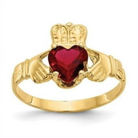 Prsten od djevičanskog Zlata, karatno žuto zlato, s uglačanim siječanjskim rođenim kamenom