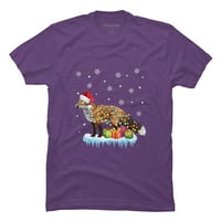 - Poklon majica sa smiješnim dizajnom divljih životinja, Muška ljubičasta - dizajn S A-liste