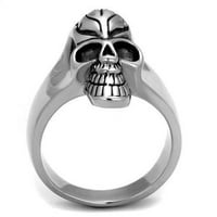 Srebrni prsten od nehrđajućeg čelika za muškarce i djecu s animiranom lubanjom