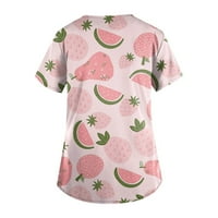 Ženske majice s bluzom, Ležerne Ženske majice s kratkim rukavima s okruglim vratom, ljetne ružičaste 3-inčne
