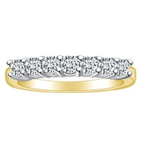 Zaručnički prsten od bijelog prirodnog dijamanta okruglog oblika od punog žutog zlata 14k veličina prstena - 7,5