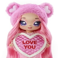 2. - Modna lutka od 7,5 inča u ružičastom medvjediću s ružičastom kosom, haljinom u obliku srca i četkom, Izvrstan poklon za Valentinovo
